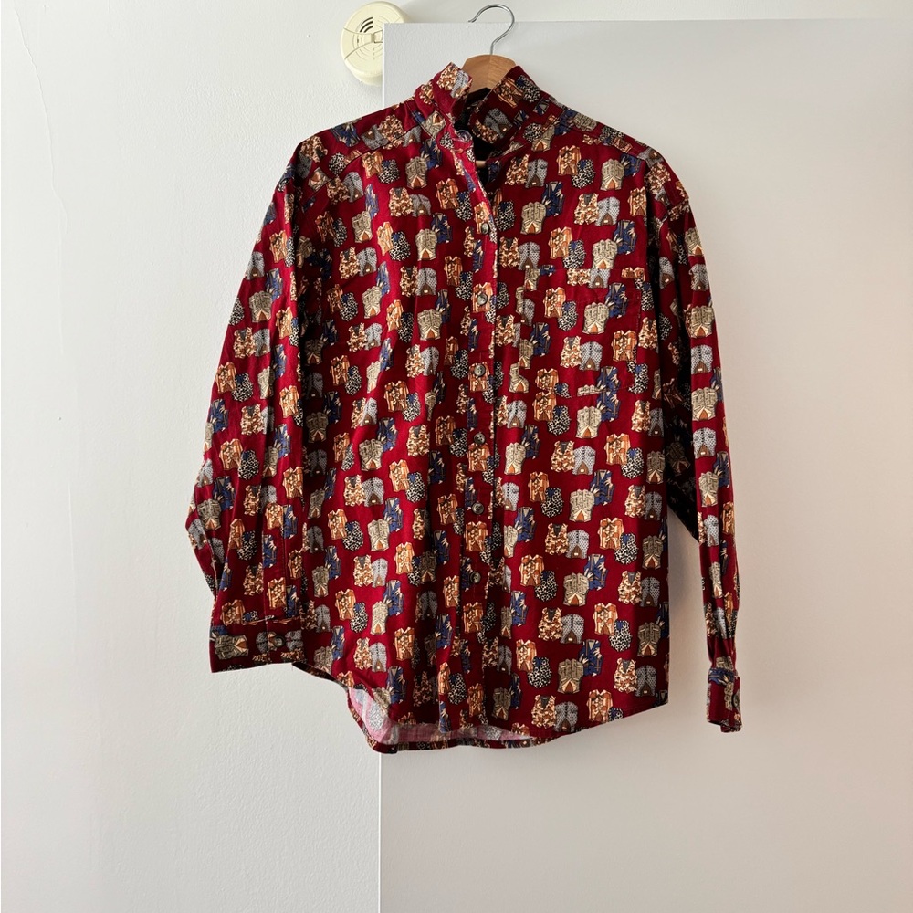Fun Sweater Pattern Button Down Shirt!